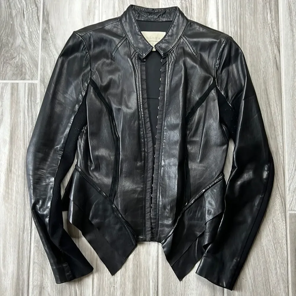Hinge Black Leather Jacket Small - Picture 1 of 4